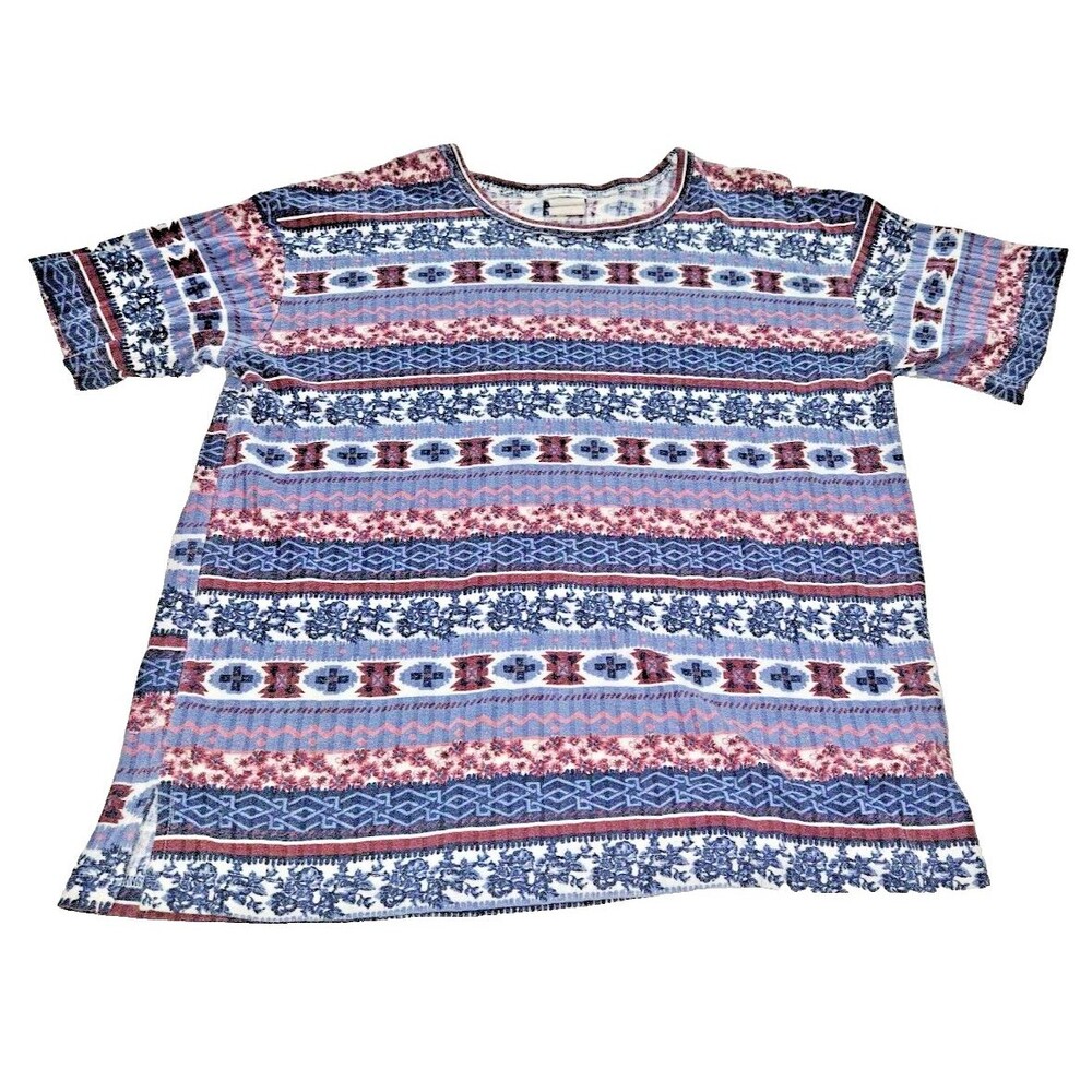 Bobbie Brooks Tribal shirt VTG Aztec Sport Top Womens XLarge Multicolor tshirt